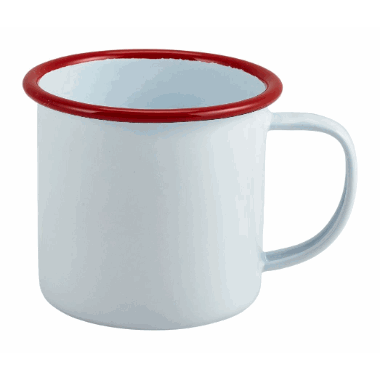 Enamel Mug White with Red Rim 36cl/12.5oz