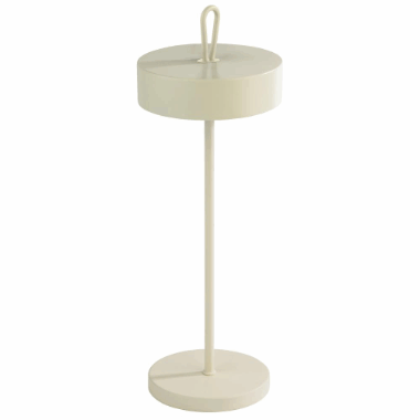 Bordlampe hvit Cleo, H:30,5cm :12cm  oppladbar