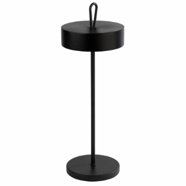 Bordlampe svart Cleo, H:30,5cm :12cm oppladbar