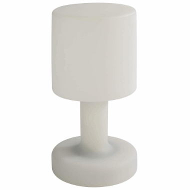 Bordlampe Hvit Finn, H:25cm :13cm  oppladbar