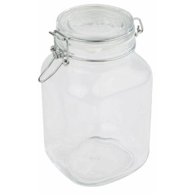 Glasskrukke m/tett lokk, 2ltr. 12x22cm.