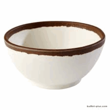 Bolle CROCKER �16,5cm.  hvit/brun 0,5ltr. Melamin