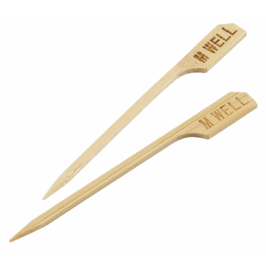 Bamboo Steak Markers 9cm/3.5  Medium Well (100pcs)