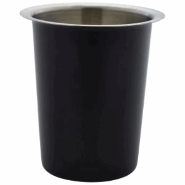 Genware S/St. Black Cutlery Cylinder 4.1/2 