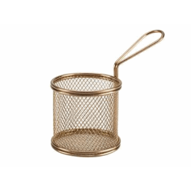 Copper Serving Fry Basket Round 9.3 x 9cm