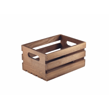 Wooden Crate Dark Rustic Finish 21.5x15x10.8cm