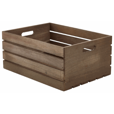 Wooden Crate Dark Rustic Finish 41 x 30 x 18cm